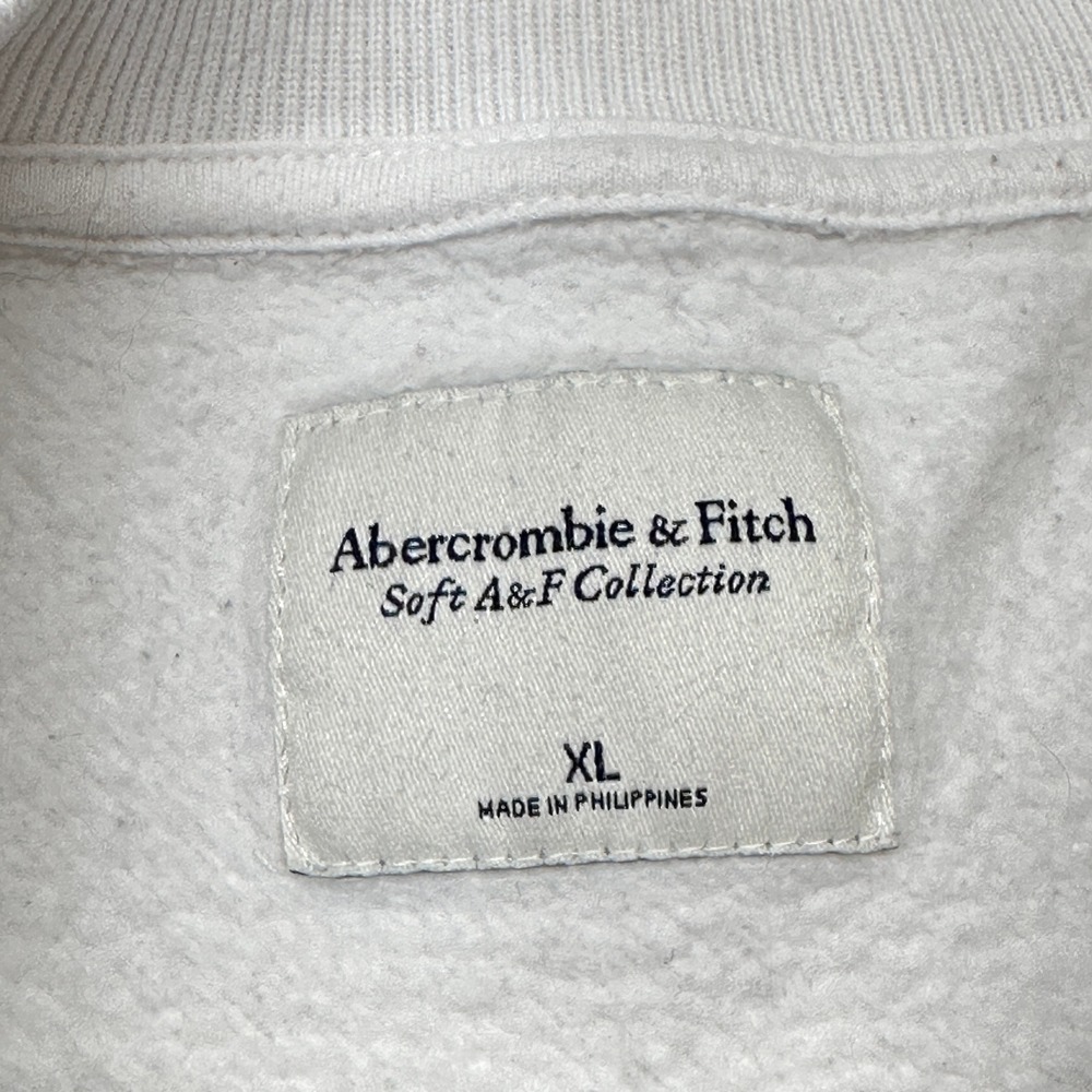 Abercrombie & Fitch Paris Sunday Crew Size XL White with Black Embroidered Text - Picture 7 of 10